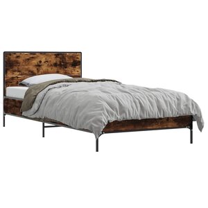 vidaXL Cadre de lit avec tête de lit Chêne fumé 80 x 200 cm