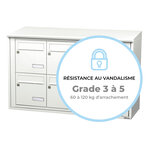 Bloc collectif leabox.com  3x2  grade 3  simple face  Extérieur  fixation murale   Blanc pur RAL 9010  finition brillante