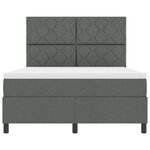 vidaXL Lit à ressorts avec matelas gris foncé 140x190 cm en tissu