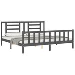 vidaXL Cadre de lit sans matelas gris 200x200 cm bois massif de pin