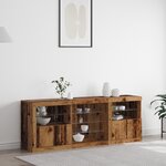vidaXL Buffet avec lumières LED Bois ancien 181 5x37x67 cm Bois recyclé