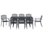 vidaXL Ensemble de salle à manger pour jardin 9 Pièces Anthracite Acier