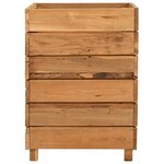 vidaXL Lit surélevé 50x40x55 cm bois de teck recyclé et acier