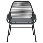 vidaXL Ensemble à manger de jardin coussins 7Pièces noir poly rotin verre