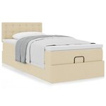 vidaXL Lit ottoman avec matelas crème 90x200 cm tissu