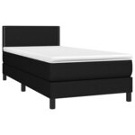 vidaXL Sommier à lattes de lit avec matelas et LED Noir 80x200cm Tissu