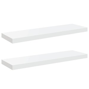 vidaXL Étagère murale flottante 2 Pièces Blanc brillant 80x23 5x3 8cm MDF