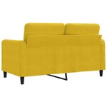 vidaXL Canapé à 2 places Jaune 120 cm Velours