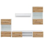 vidaXL Meubles TV et lumière LED 5 Pièces chêne artisanal bois ingénierie