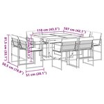 vidaXL Ensemble à manger de jardin avec coussins 9 Pièces blanc textilène