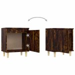 vidaXL Table de chevet avec pieds en bois Chêne fumé 40x30x50 cm