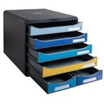 Module De Classement Big Box Maxi 6 Tiroirs Bee Blue - Couleurs Assorties - Exacompta