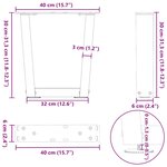 vidaXL Pieds de table basse en forme de V  2 pièces  noir  40 x (30-31 3) cm  acier