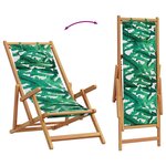 vidaXL Chaises de plage pliantes lot de 2 tissu et bois massif