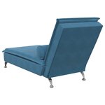 vidaXL Chaise longue de massage avec traversin bleu velours