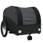 vidaXL Remorque de vélo noir 30 kg fer