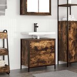 vidaXL Meuble de salle de bain lavabo tiroirs chêne fumé 60x34 5x60 cm
