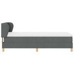 vidaXL Lit à Ressorts avec Matelas Crème 90x200 cm Tissu Gris foncé