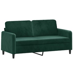 vidaXL Canapé à 2 places Vert foncé 140 cm Velours