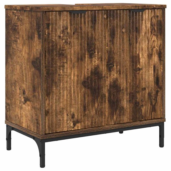 vidaXL Meuble de Lavabo de Salle de Bain avec stockage Chêne fumé