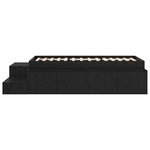 vidaXL Lit de rangement Noir Chêne 90x190 cm