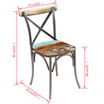 vidaXL Chaises à manger lot de 4 bois de récupération solide