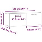 vidaXL Armoire murale gris béton 100x36 5x35 cm bois d'ingénierie