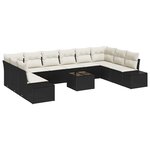vidaXL Ensemble de Canapé de Jardin 10 pièces avec Coussins Brun Poly Rattan