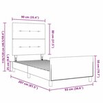 vidaXL Cadre de lit avec tête de lit Noir 90 x 200 cm tissu
