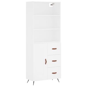 vidaXL Buffet haut Blanc 69 5x34x180 cm Bois d'ingénierie