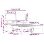 vidaXL Cadre de lit avec tête de lit rembourrée Noir 150 x 200 cm