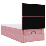 vidaXL Cadre de lit ottoman avec matelas rose 90x200 cm velours
