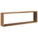vidaXL Étagères cube murales 4 Pièces vieux bois 100x15x30 cm