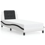 vidaXL Cadre de lit sans matelas Zadar blanc et noir 80x200 cm similicuir