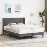 vidaXL Cadre de lit avec tête de lit Gris foncé 160 x 200 cm Velours