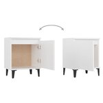 vidaXL Tables de chevet avec pieds en métal blanc 40x30x50 cm