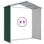 vidaXL Abri de jardin vert 191x810x198 cm acier galvanisé