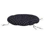 vidaXL Coussin rond motif à carreaux noir Ø 100 x11 cm tissu oxford