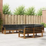 vidaXL Ensemble de canapés d'extérieur 8 pc Naturel et Anthracite