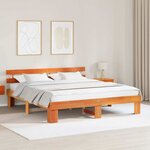 vidaXL Cadre de lit avec tête de lit Marron 180 x 200 cm