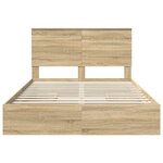 vidaXL Lit de Rangement Chêne Sonoma 140 x 200 cm Bois d'ingénierie