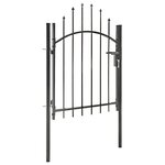 vidaXL Portail de jardin Acier 1 x 1 5 m Noir