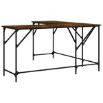vidaXL Bureau chêne fumé 149x149x75 cm bois d'ingénierie