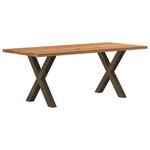 vidaXL Table à manger marron clair bois de chêne massif rectangulaire