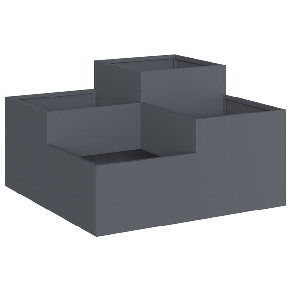 Jardinière vidaXL 80x80x48 cm Acier anthracite