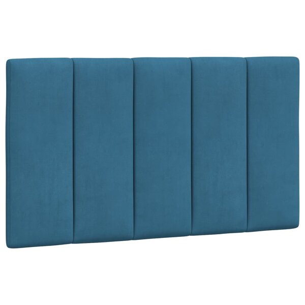 vidaXL Coussin de tête de lit Hanko bleu 90 cm velours