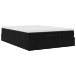 VidaXL Cadre de lit ottoman avec matelas noir 140x200 cm velours