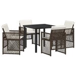 vidaXL Ensemble de salle à manger pour jardin 5 Pièces Marron polyrotin