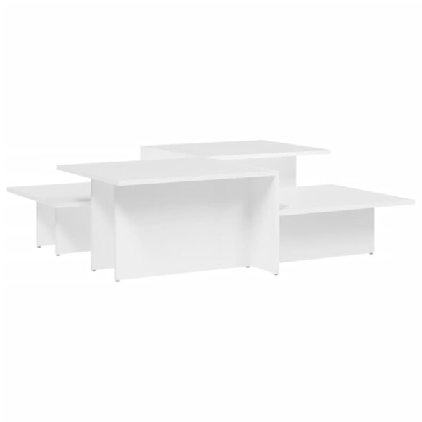 vidaXL Tables basses 2 Pièces blanc bois d'ingénierie