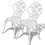 vidaXL Jeu de bistro 3 Pièces Aluminium coulé Blanc